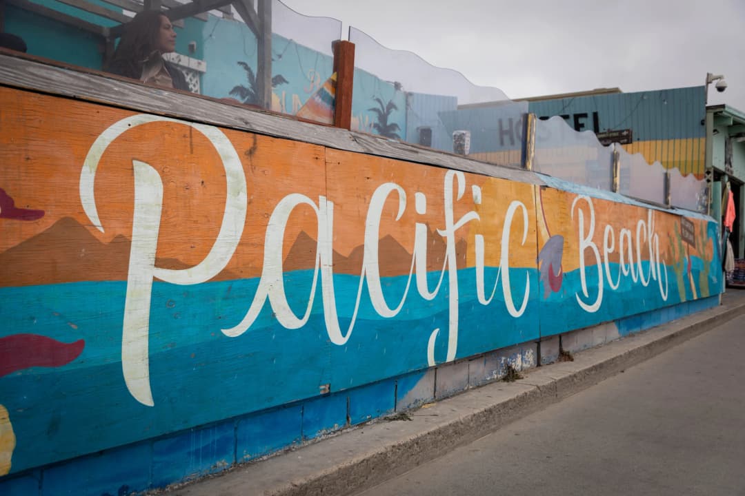 Sign that says Pacific Beach
