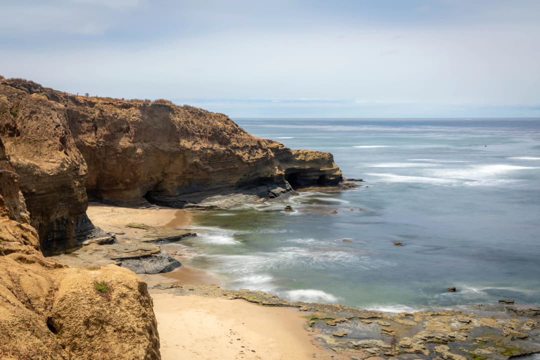 Sunset Cliffs and the beach with the ocean