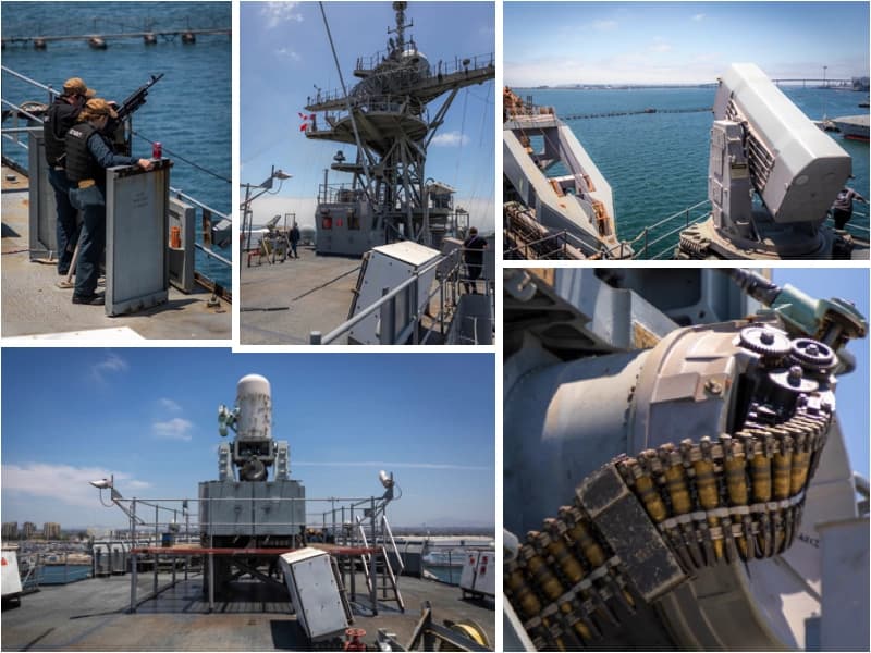 Various weapons aboard the ship