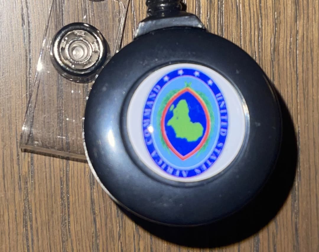 USAFRICOM retractable badge holder