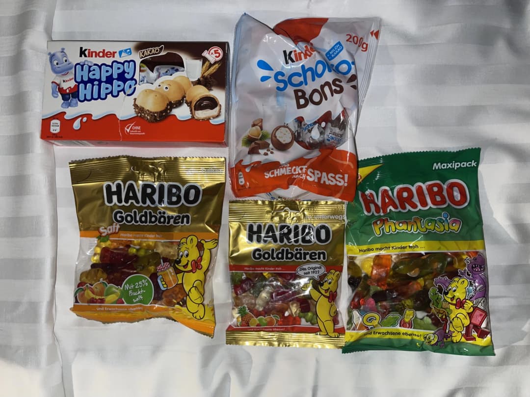 Haribo and Kinder candies
