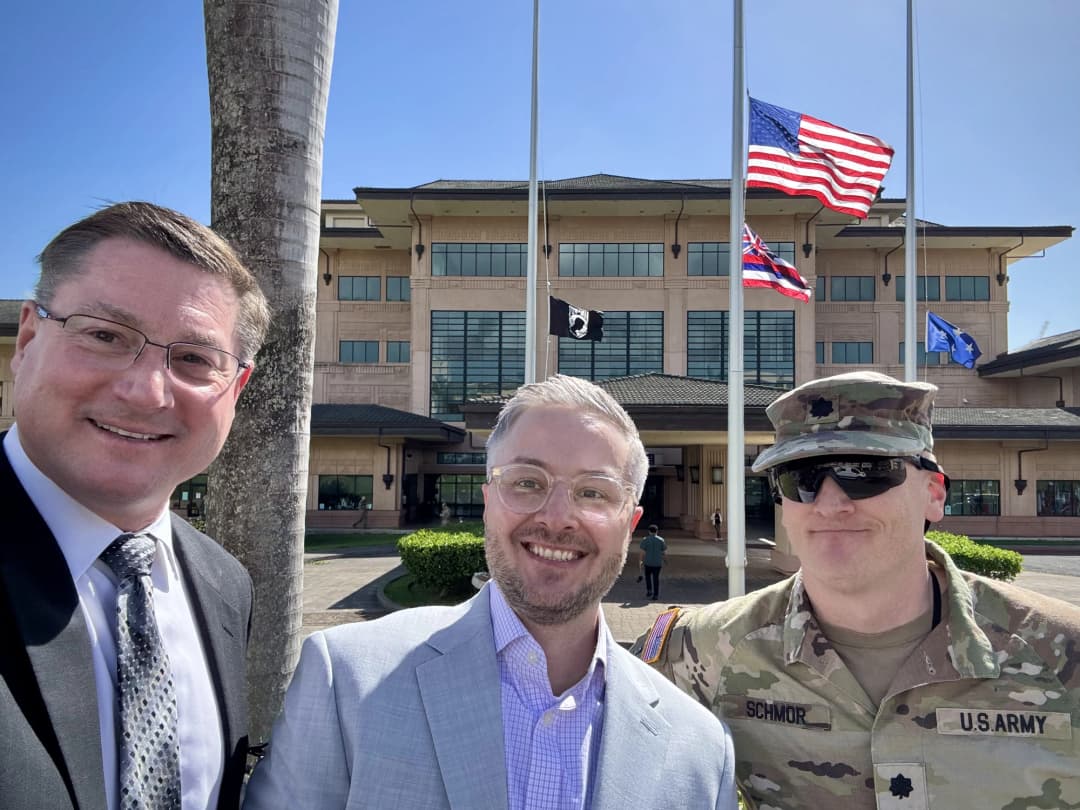 Joint Staff J2 SAV Team outside of INDOPACOM HQ building.