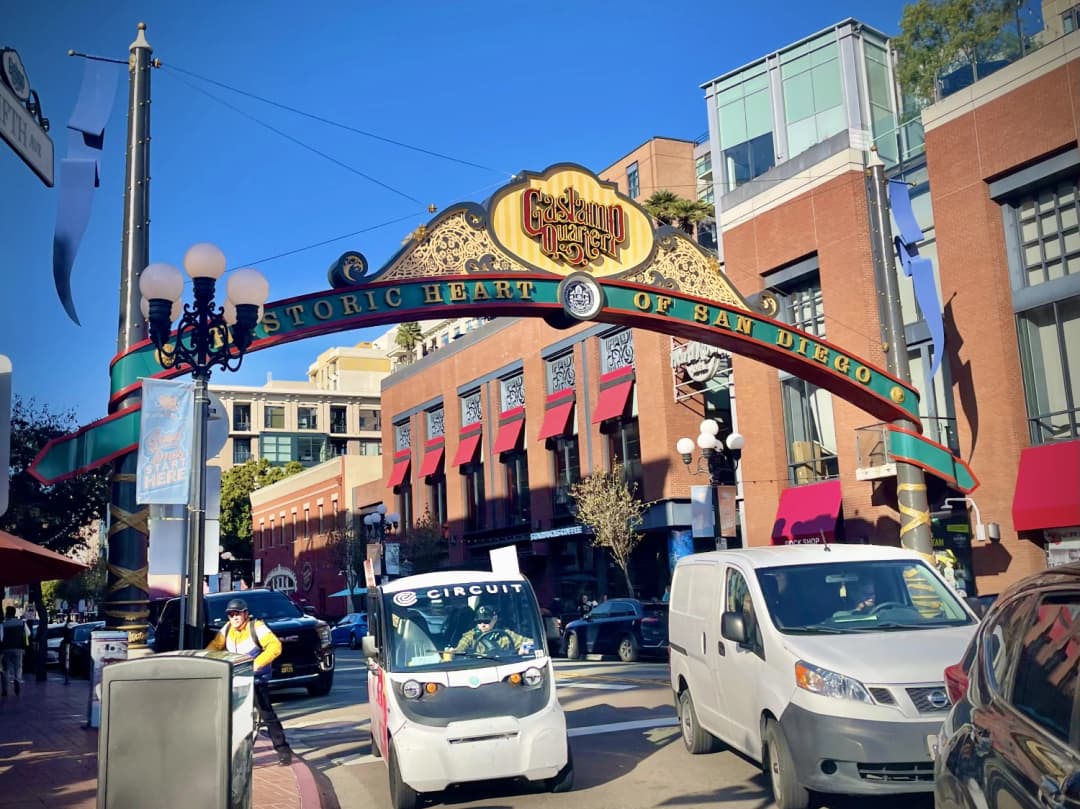 Sign of the Gaslamp Quarter in downtown San Diego, CA