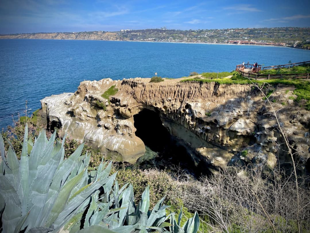 Cliffs, cove, and ocean view in La Jolla, CA