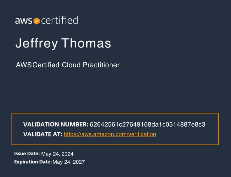 My AWS Cloud Practitioner Certification