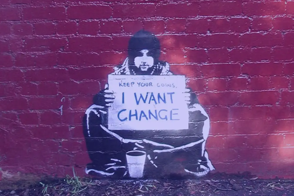 Banksy's I Want Change Artwork